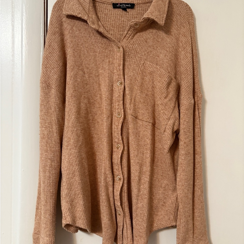 Tan Button-Up Cardigan